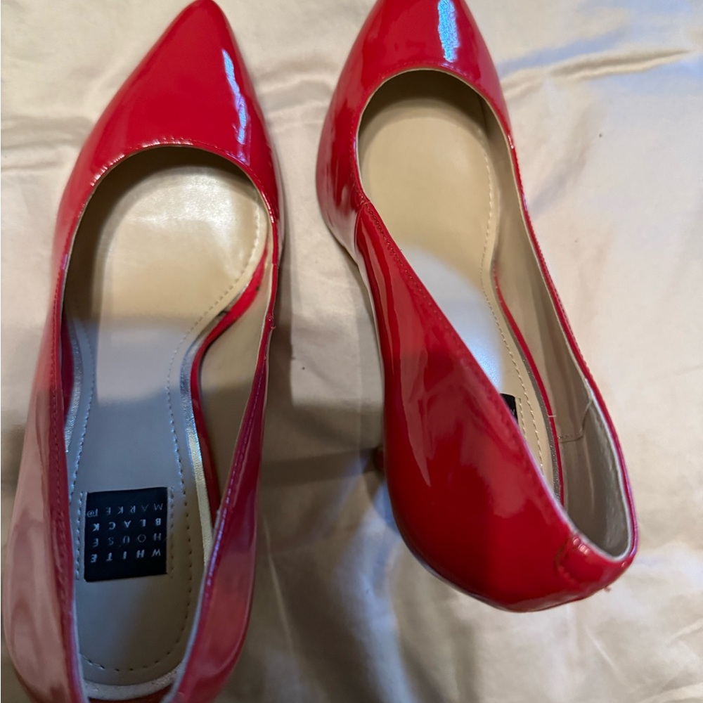 White House Black Market Red Patent Leather Flats